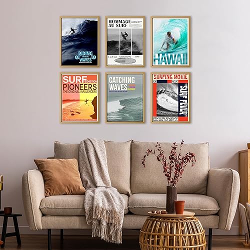 Miniatura 4 de Juego de 6 impresiones artísticas de playa, impresiones artísticas de pared de surf costero, imágenes temáticas de paisaje marino de verano,