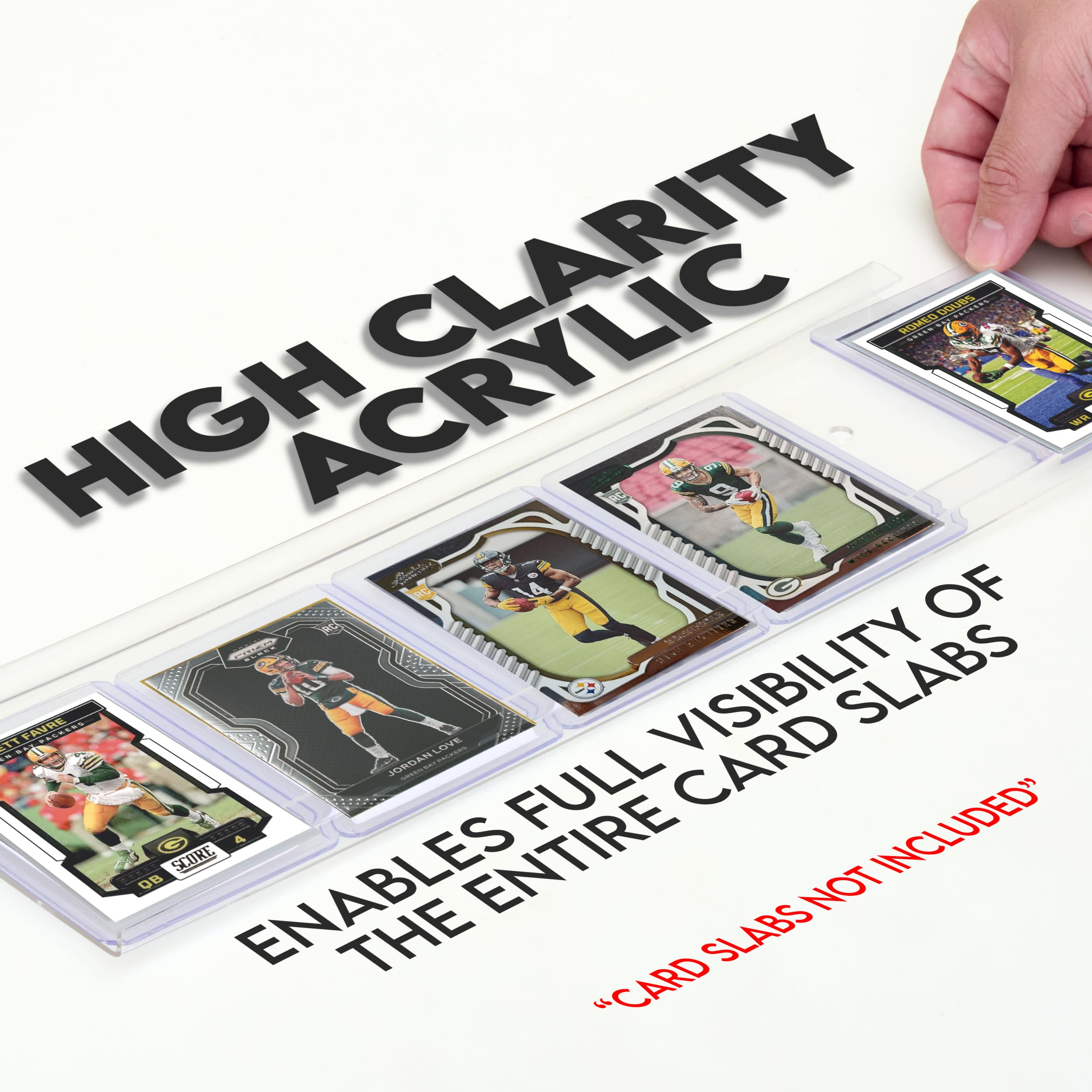 Amazon.com: Tapeera 3-Pack Acrylic Magnetic Card Holder Display - 15 Cards  Wall Mount Baseball Magnetic Card Slab & Toploader Display