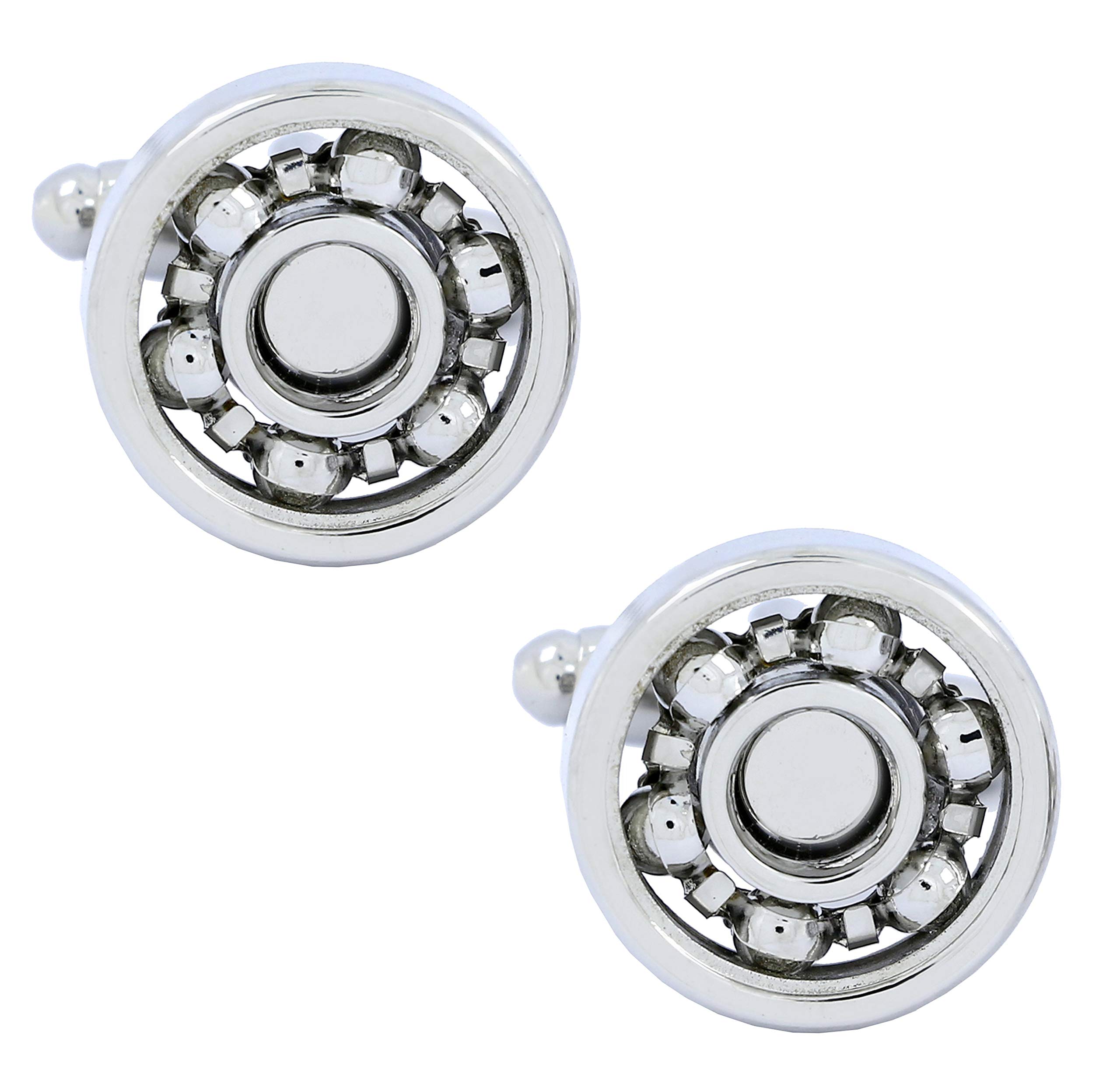 Quirky Car Ball Bearing Wheels 3D Silver Brass Office Formal Shirt Blazer Cufflinks Pair Men Gift Box-image-15