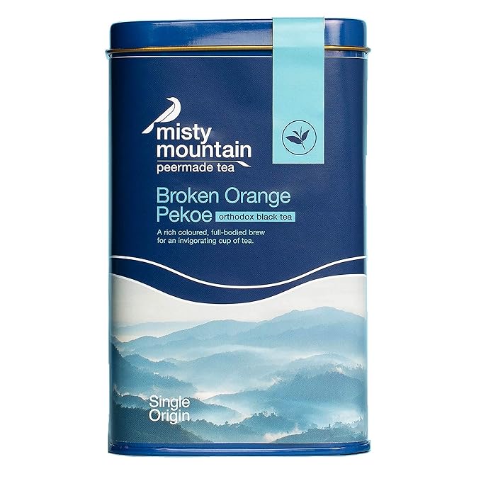 Misty Mountain Broken Orange Pekoe Pure Orthodox Black Tea Caddy Tin, 200 Grams (100 Cups)