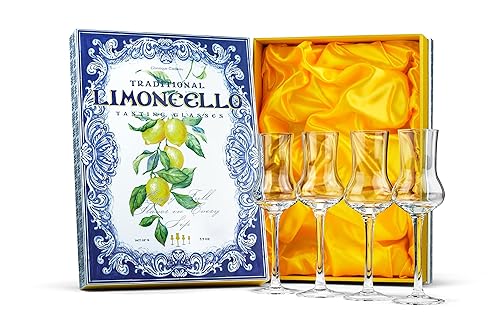 Crystal Limoncello Cordial Glasses | Set of 4 | Tall