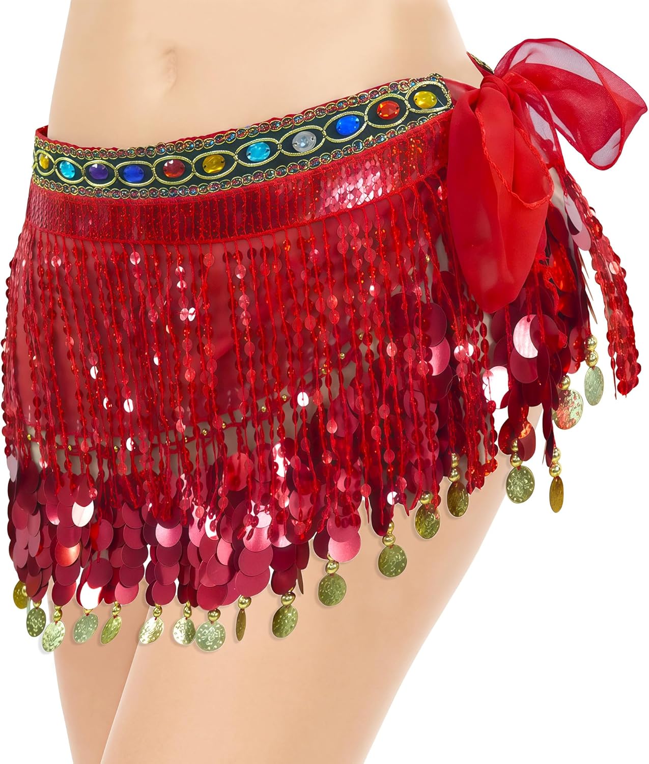 MUNAFIE Women's Belly Dance Hip Scarf Performance Outfits Skirt Festival Clothing - Image 6
