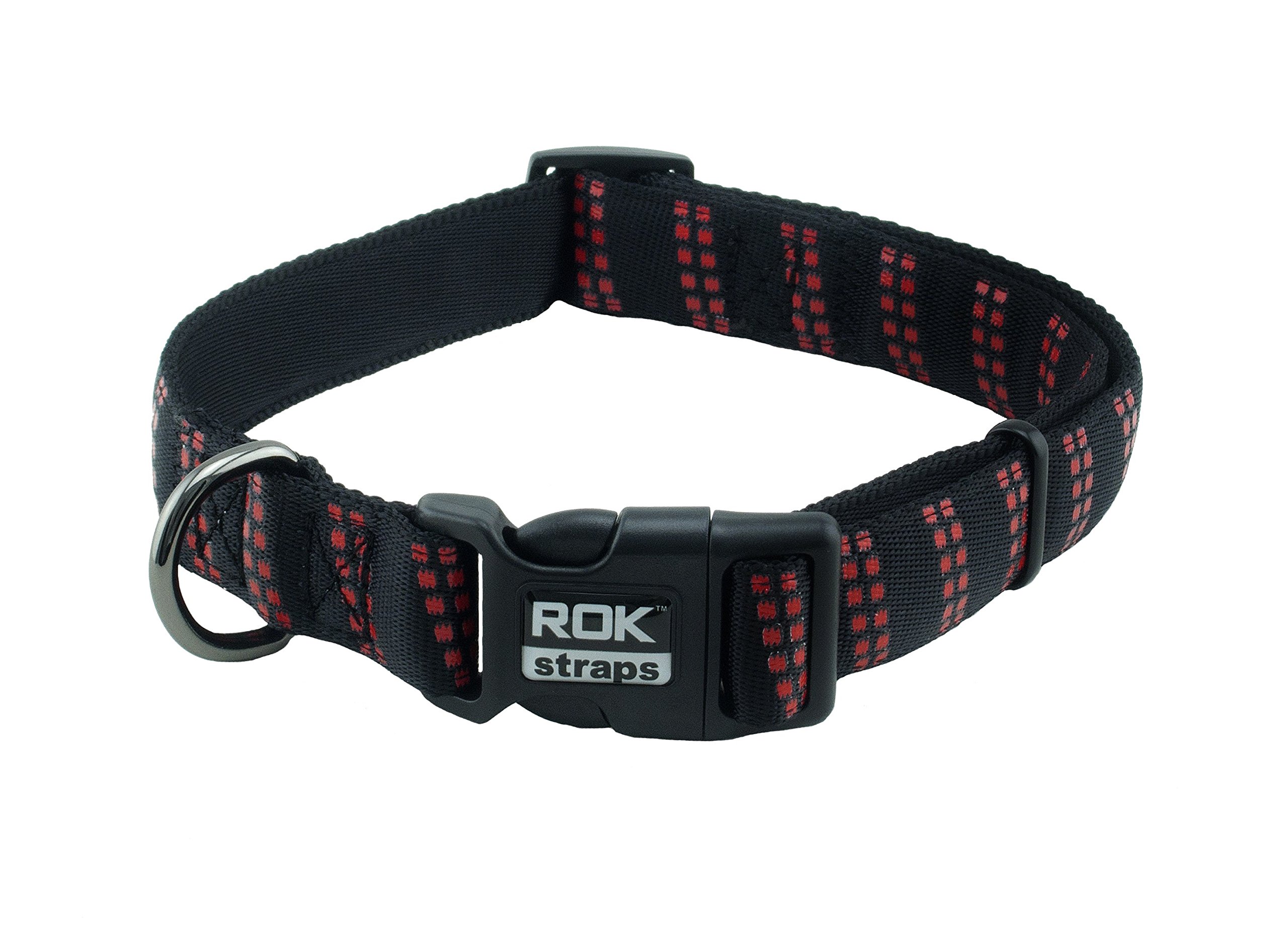 ROK Strap Collar, Small, Black/Red Detail