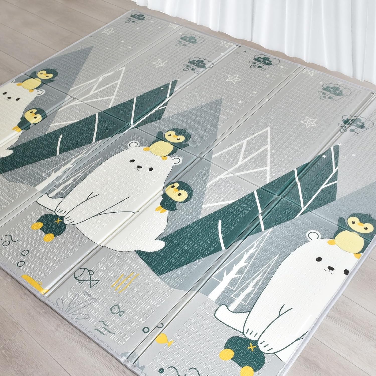 FINIKIS Baby Play Mat, Foldable Foam Play Mat for Floor, Soft Waterproof Playmats