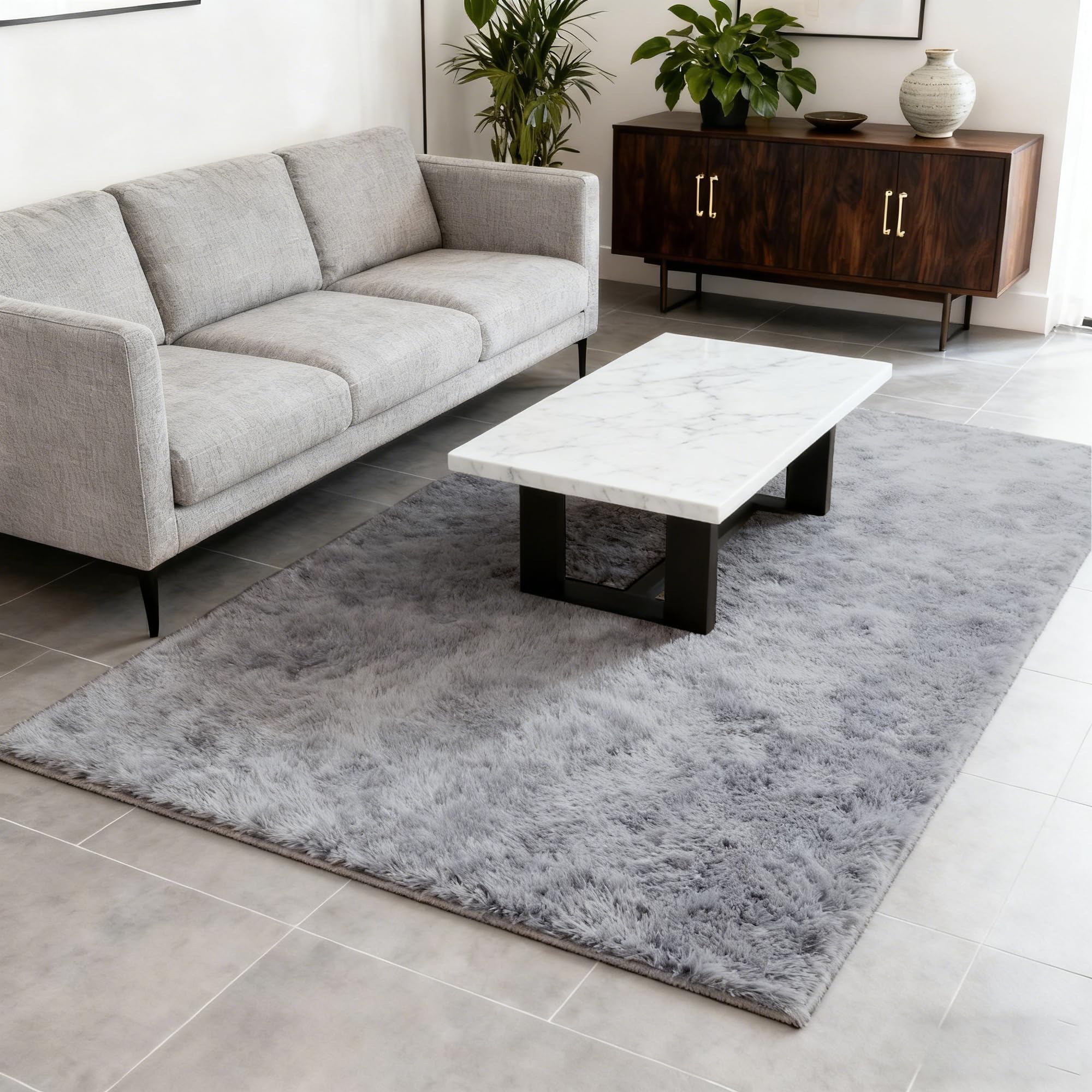 Tappeto Soggiorno Monocolore 180x370cm Grigio Chiaro