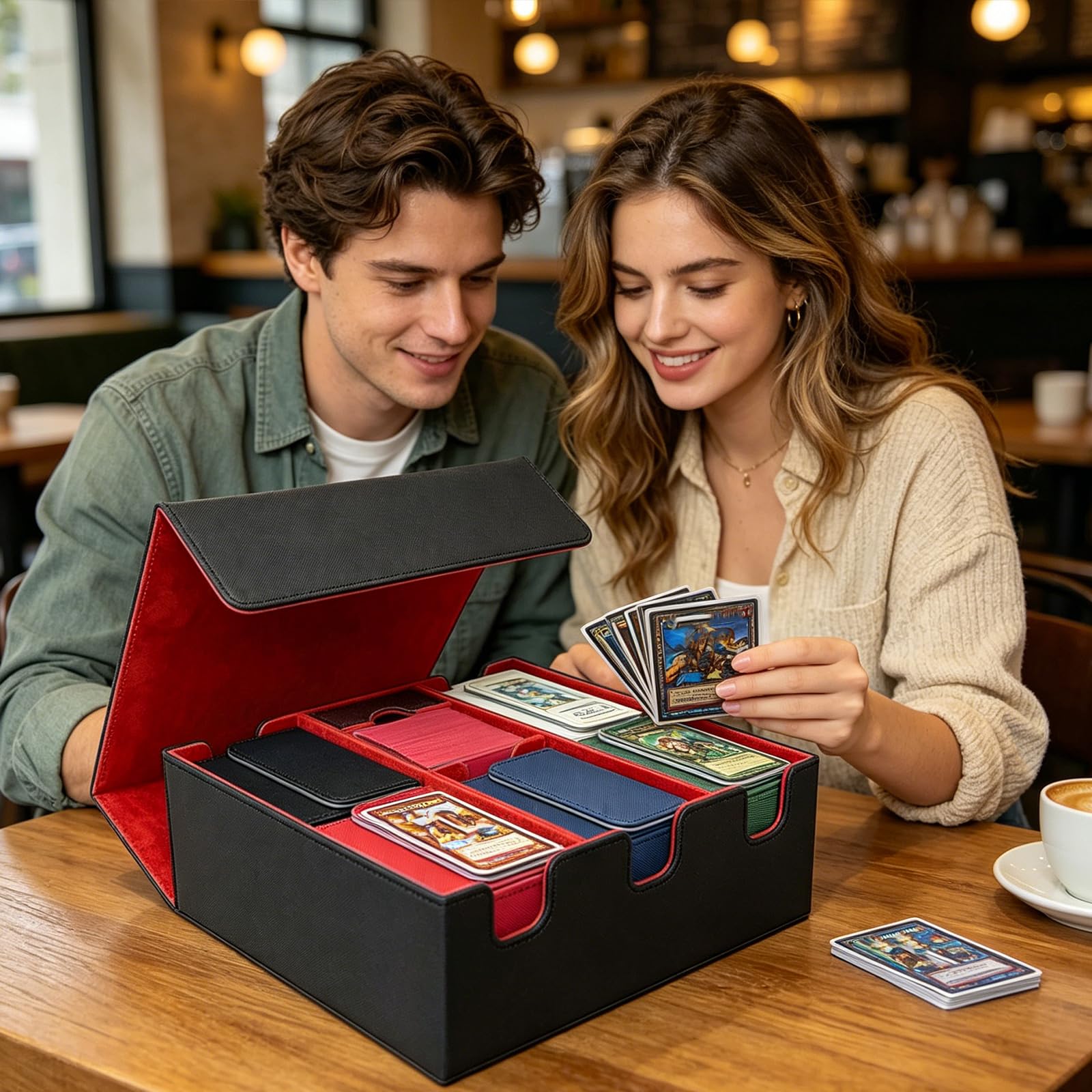 Funda multifunción para tarjetas de juego, fabricada con caja de cartón resistente de poliuretano