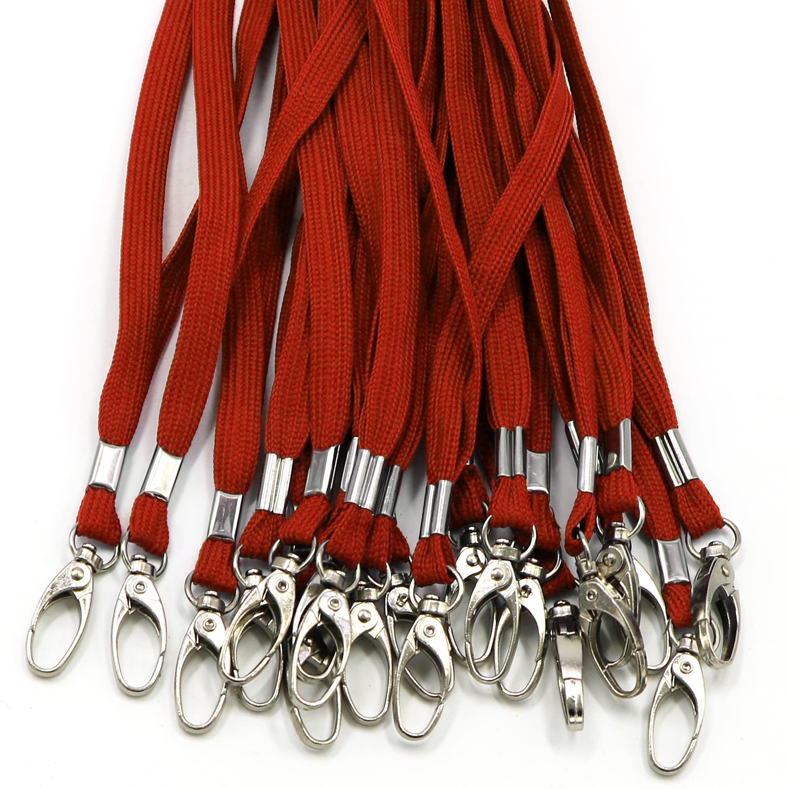 Bird Fiy Red Lanyard 100 Pack Bulk Lanyards for Id Badges Holders Each Lanyard 17 Inch with 360° Swivel Hook (100 Pack, Red) - Image 3