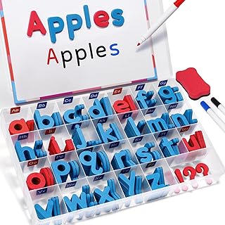 Gamenote Classroom Magnetic Letters Kit 238 Pcs with Double-Side Magnet Board - Foam Alphabet Letters for Kids Spelling and Learning