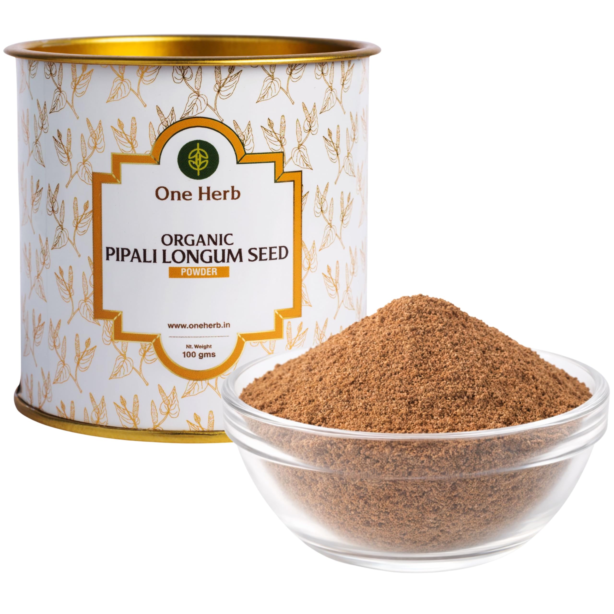 One Herb - Organic Pipalli Longum Powder 100g (Indian Long Pepper) for Digestion, Relieves Nasal Congestion, Alleviates PMS Cramps