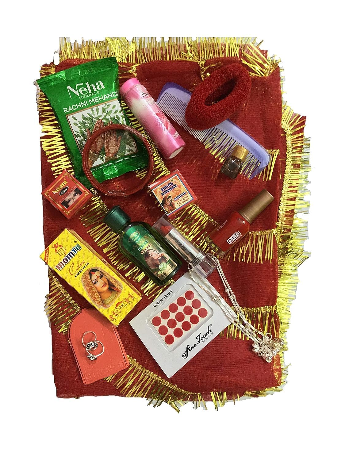 CHARVEE COLLECTIONS Navratri MATA Rani ka shringar kit/Suhag Kit/ - Devi Solah Shringar Kit with solah Shringars(Items) - 16 Items Sringar Box Packing Set/Jai MATA Di