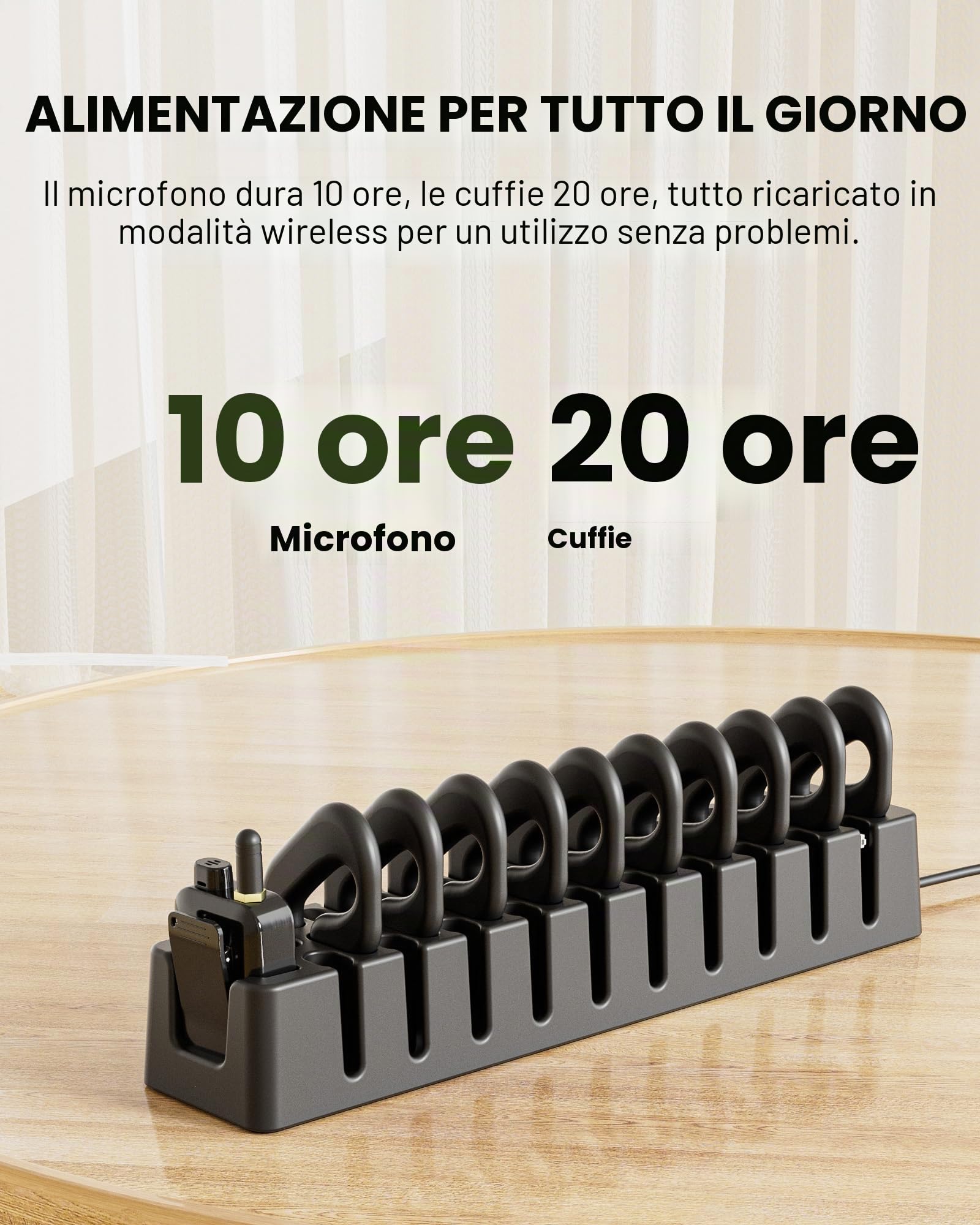 Avantree AudiTour – Sistema di guida turistica wireless con 10 cuffie Open-Ear, sistema audio facile da usare per musei e visite guidate, piccoli gruppi, ascolto assistito