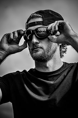 Miniatura 6 de Birdz Eyewear Eagle - Gafas de seguridad acolchadas para motocicleta, 2 pares, marco negro con lentes ahumados transparentes y polarizados, gafas de