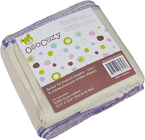 Miniatura 9 de OsoCozy Better Fit - Pañales de tela preplegados sin blanquear, 100% algodón, tejido de gasa, tamaño para tres plegados, calidad de servicio de