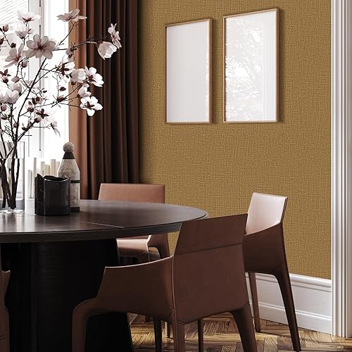 Miniatura 10 de WADILE Papel tapiz autoadhesivo de tela de 23.6 x 236 pulgadas, papel adhesivo texturizado para armarios, papel de pared de lino sintético, para