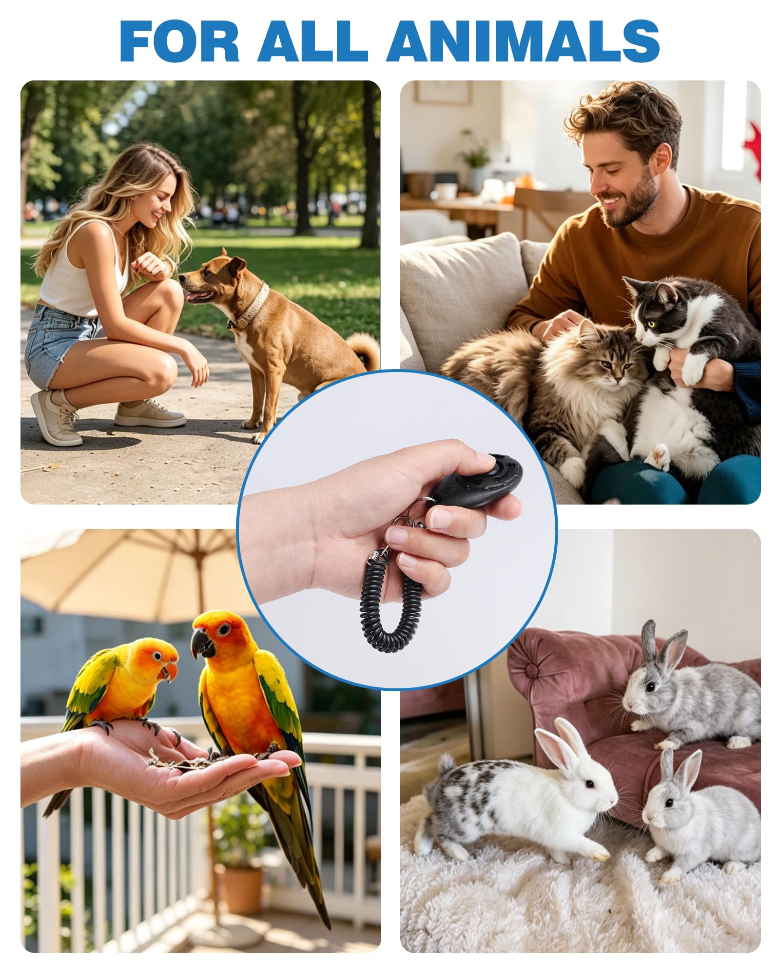2 PCS Clickers pour Chien, Clicker Training avec Dragonne et Grand Bouton, Clicker Dressage Professionnel, Multicouleurs, pour Chien, Chat, Cheval, Oiseaux (Noir, Vert)