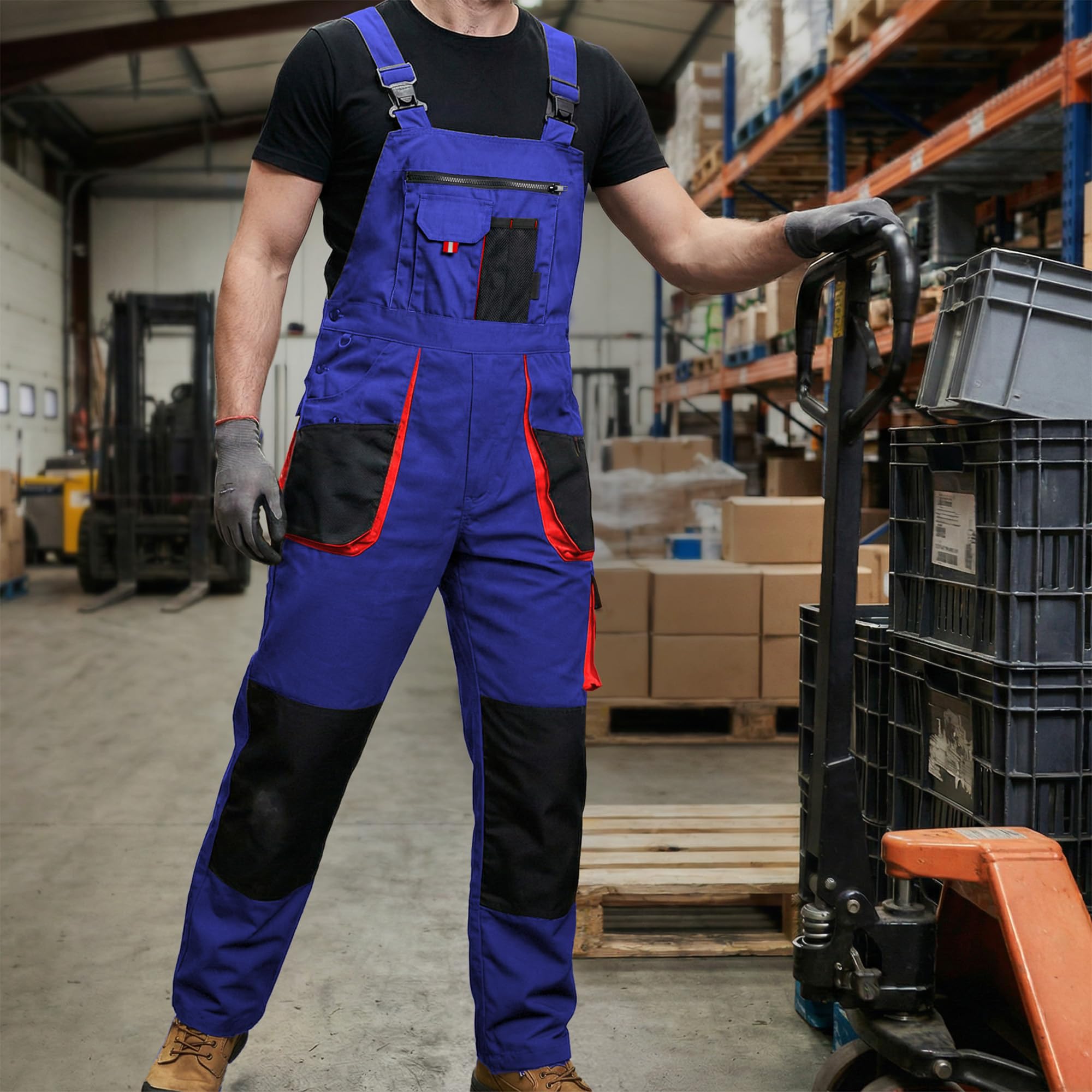 Stenso Emerton - Pantalones con Peto de Trabajo para Hombre - Resistentes