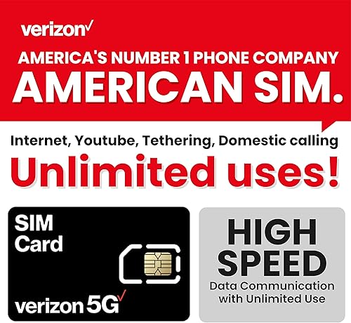 Tarjeta SIM prepagada de Estados Unidos (Verizon Network) Datos de Internet 5G4G ilimitados en Estados Unidos (incluido Hawaii) Llamadas y