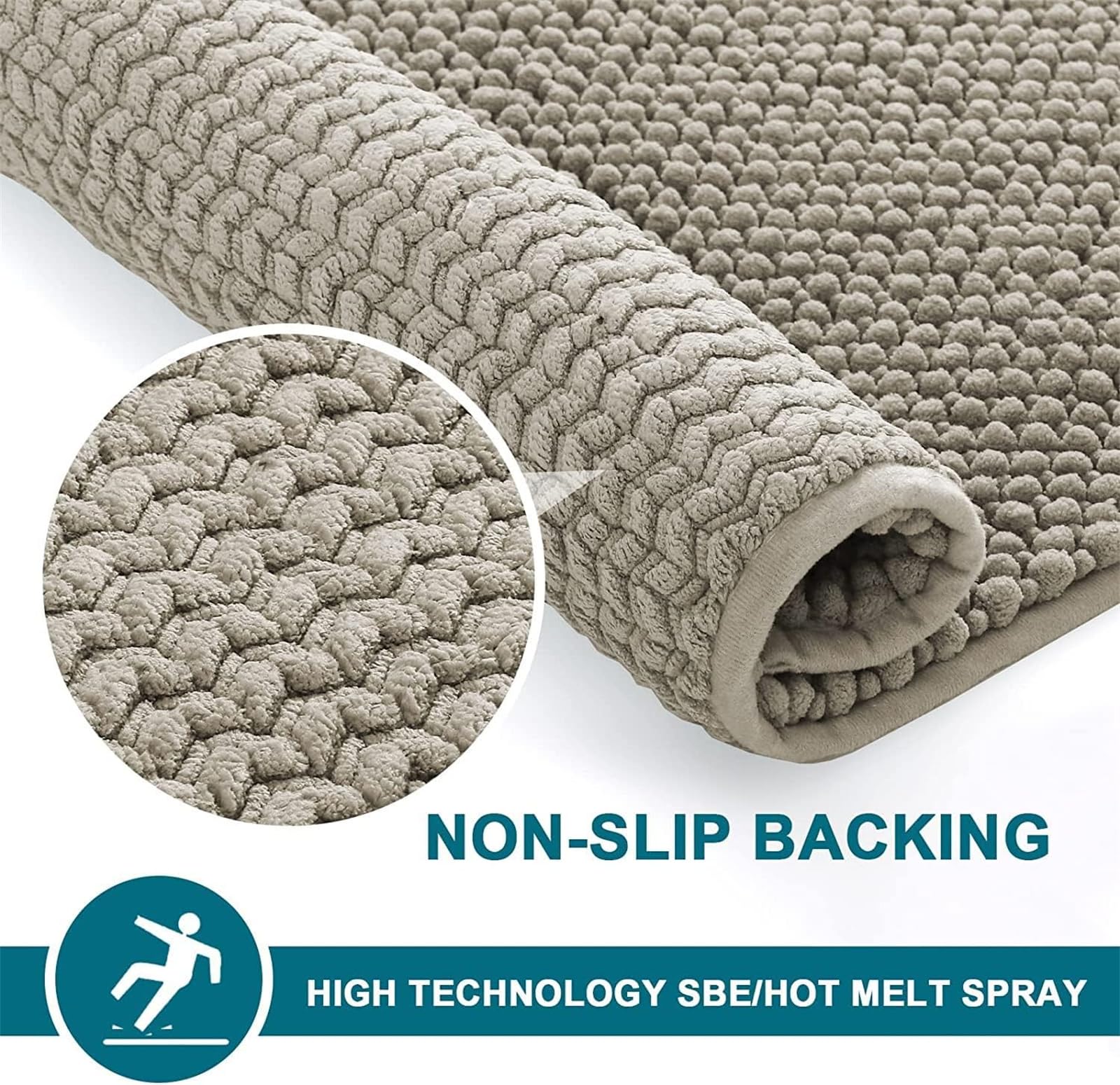 DEXI Badmat 60 x 90 cm, Antislip Super Absorberende Badkamermat Zachte Microvezels, Machinewasbare Badmatten voor Badkuip, Douche en Badkamer, Donkergrijs