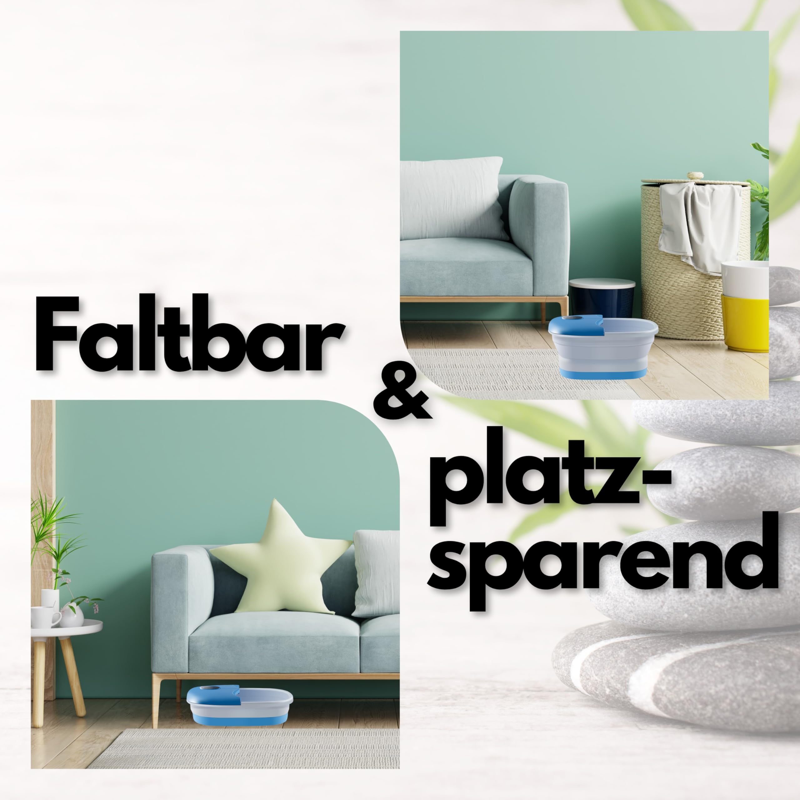 Fußsprudelbad mit Massage und Heizfunktion | Fußmassagegerät elektrisch | 24 Shiatsu Rollen | Wärmefunktion | Vibration | faltbar | Fernbedienung | Fußreflexzonen Massage | 35-47°C