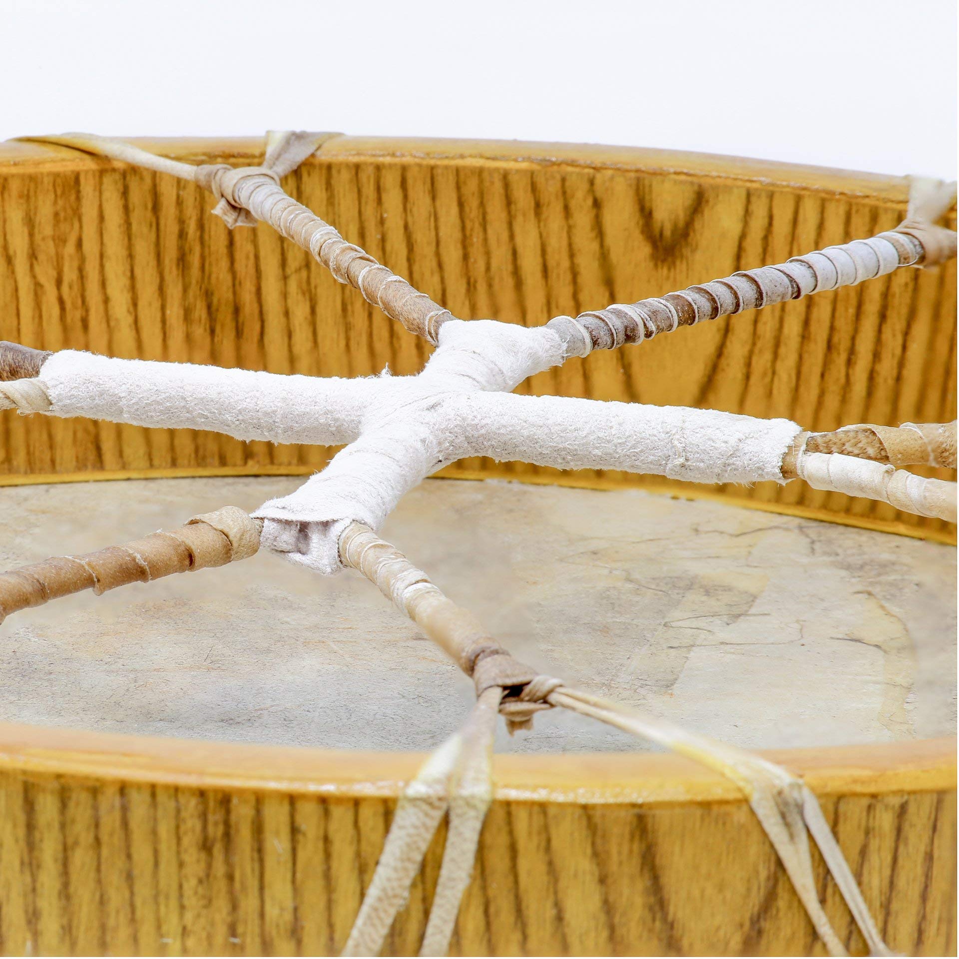 Shamandrum Ø 40 cm Rahmentrommel im mysevendo Set Rund Ziegenhaut Behaart Shaman Drum Goat Skin inkl. Stick