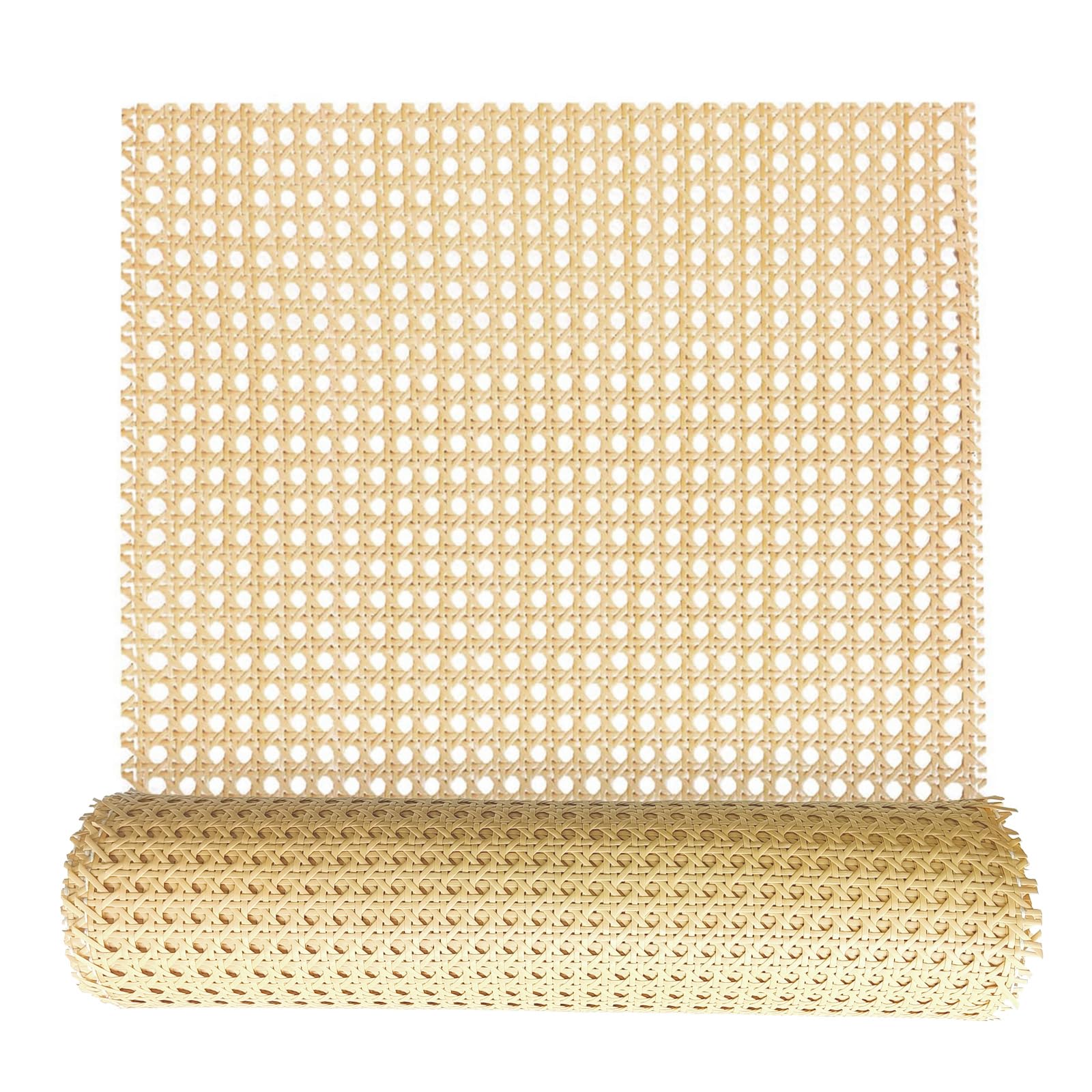 Allinkit Rattan 16Inch X 16.5Ft Cane Webbing, Webbing Roll For Caning Projects, Pe Plastic Materials Craft,Woven Open Mesh Cane For Furniture, Chair, Cabinet, Ceiling, Bed