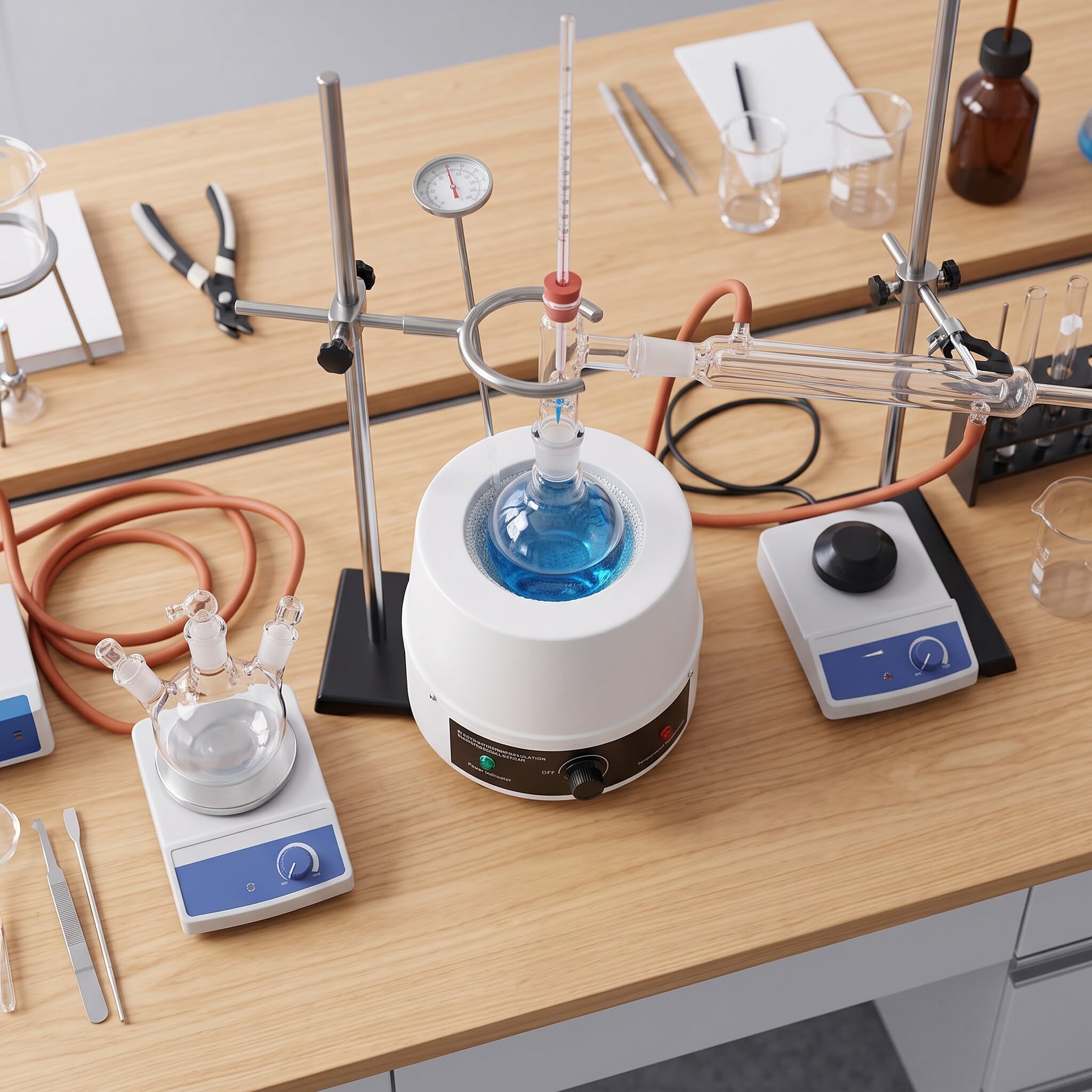 Elektryczny Kocioł Grzewczy 250 ml 180 W z Termostatem do Laboratorium Regulacja Temperatury Duża Powierzchnia Grzewcza Precyzyjna Kontrola Ciepła