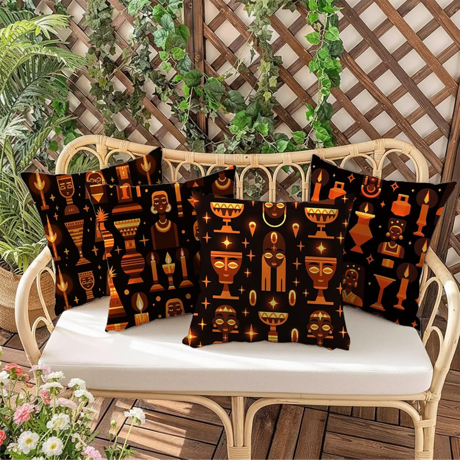 Kissenbezug 65 x 65 Outdoor Kissenbezug 65 x 65cm Doppelseitiger Druck Frau Deko Sofakissen Bezug Abstrakt Quadrat Kopfkissen Bezug für Frühling Sofa Bett Deko, Geschenke für Frauen (Samt) BZ-17385