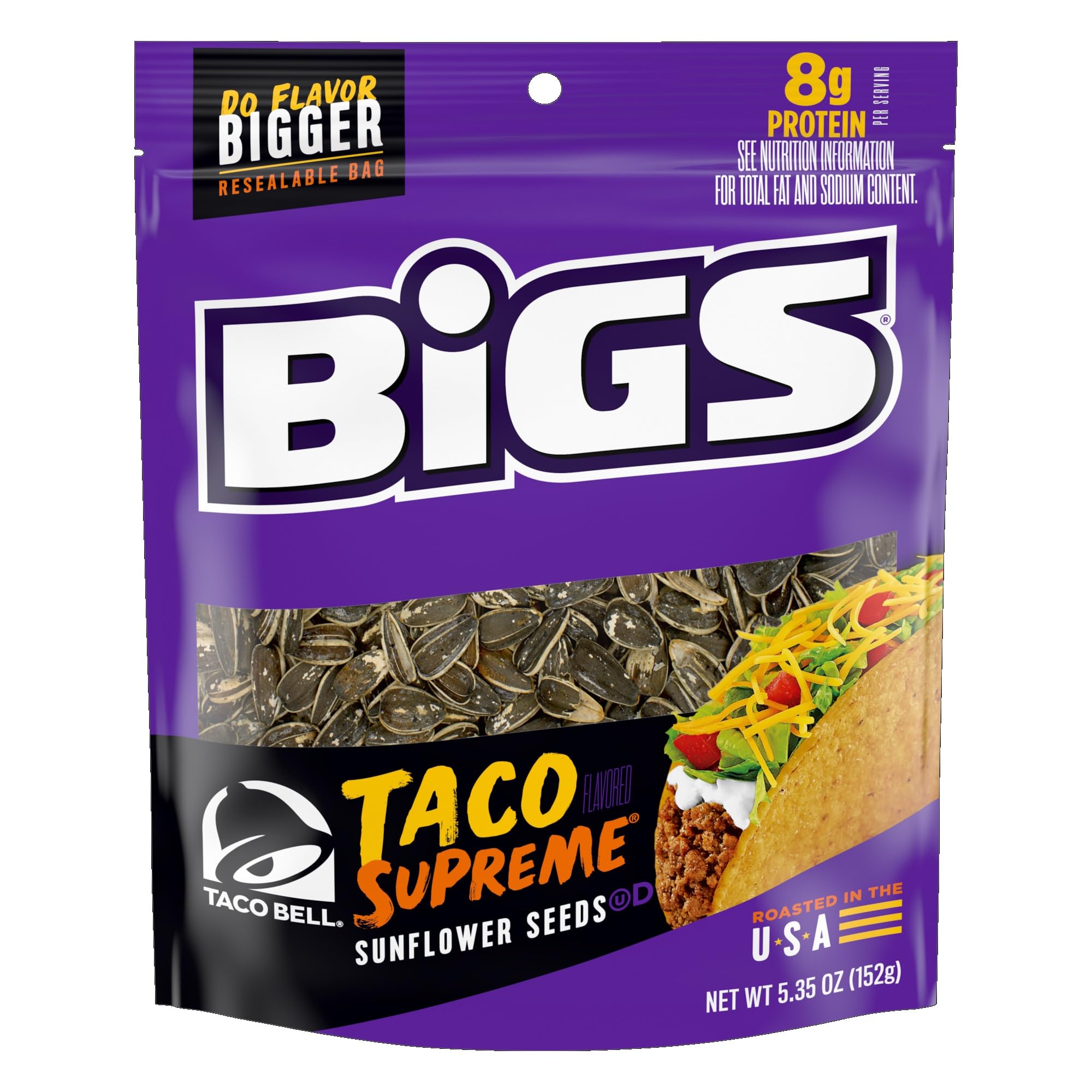 Sunflower Seeds, Taco Bell Taco Supreme Flavor, 5.35 oz. (Pack of 12)