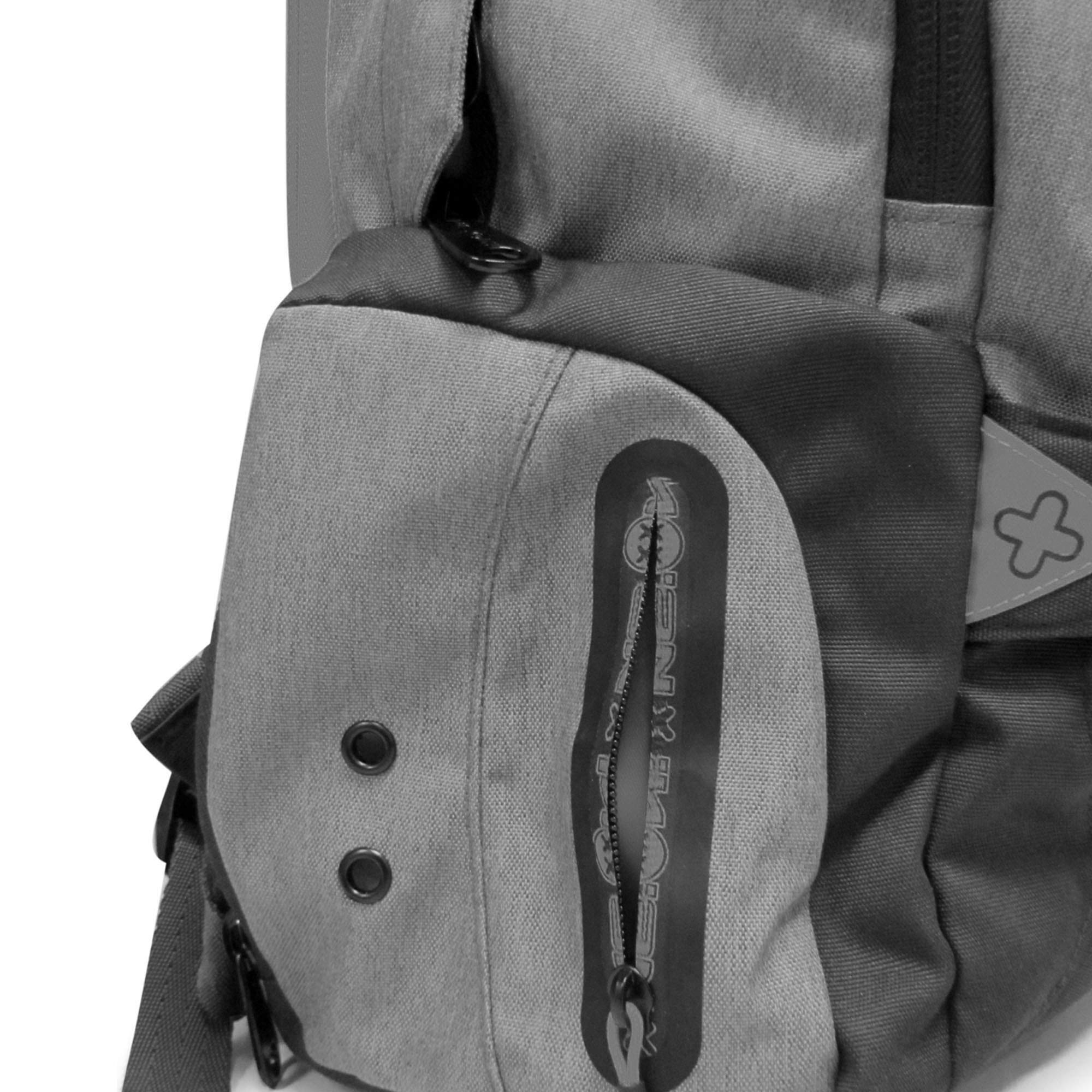 NE.ON! FREETIME, Zaino impermeabile con tre scomparti e due tasche laterali, Adatto come zaino per scuola, zaino per skateboard e zaino tempo libero, Zaino capiente con tasca porta computer (Viola)