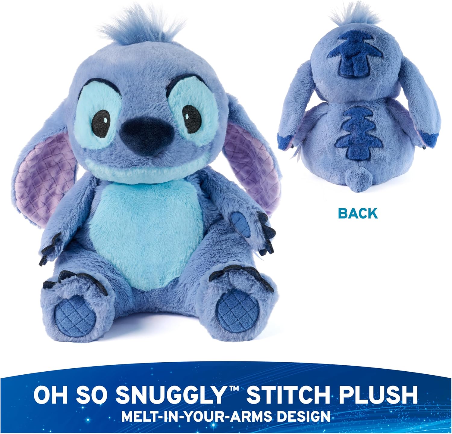 GUND Disney Official Stitch Oh So Snuggly Plush, Disney Lilo & Stitch Plushies, Alien Stuffed Animal for Babies, Kids and Collectors, Blue, 12.5” - Image 2