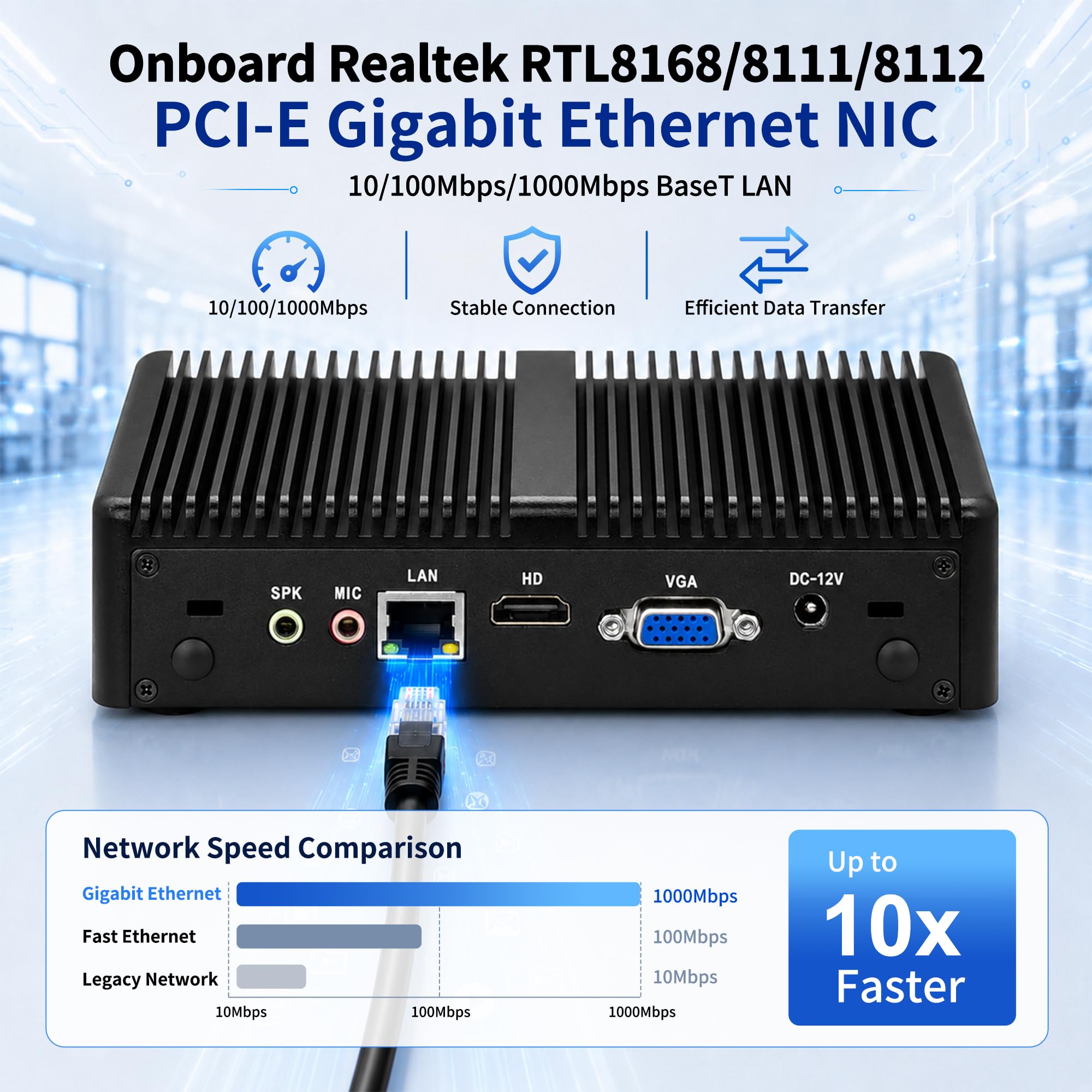 Mini PC Core i3-6006U (2C/4T), Fanless Micro PC DDR3L Barebone No RAM/SSD, 4K HD+VGA, RJ45 Gigabit LAN, SATA3.0 Slot, 6 USB, AES-NI, Desktop Computer for Business Office Home