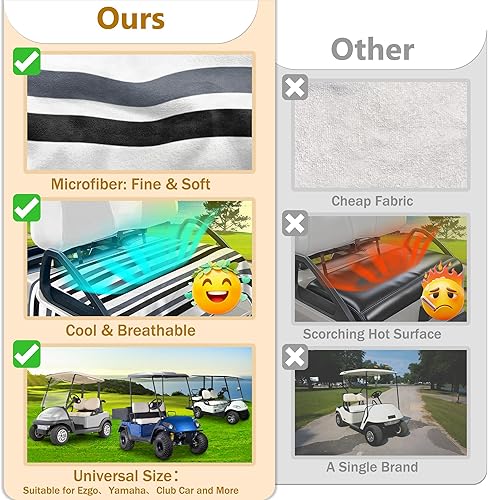 Miniatura 4 de YOKYHOM Fundas de asiento de carrito de golf, manta de toalla de asiento de carrito de golf de estilo clásico que mantiene el asiento cómodo