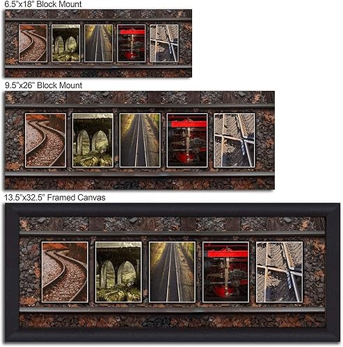 Miniatura 3 de Arte de nombre de ferrocarril de tren, regalo personalizado (montaje en bloque de 6.5 x 18 pulgadas)