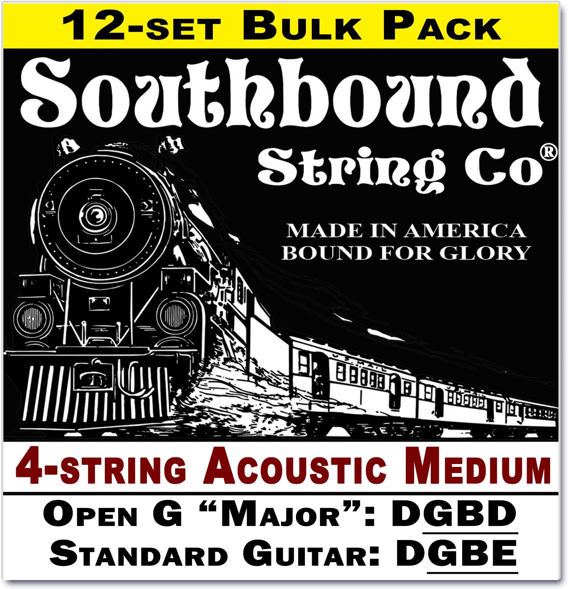 Southbound String Company 12-Pack Acoustic Med. 4-String CBG - Open G/Standard - DGBD/DGBE