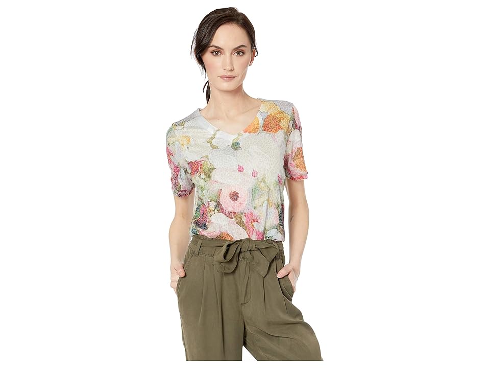

FDJ French Dressing Jeans Printed Burnout Mixed Bouquet Print Top (Multi) Women's Clothing