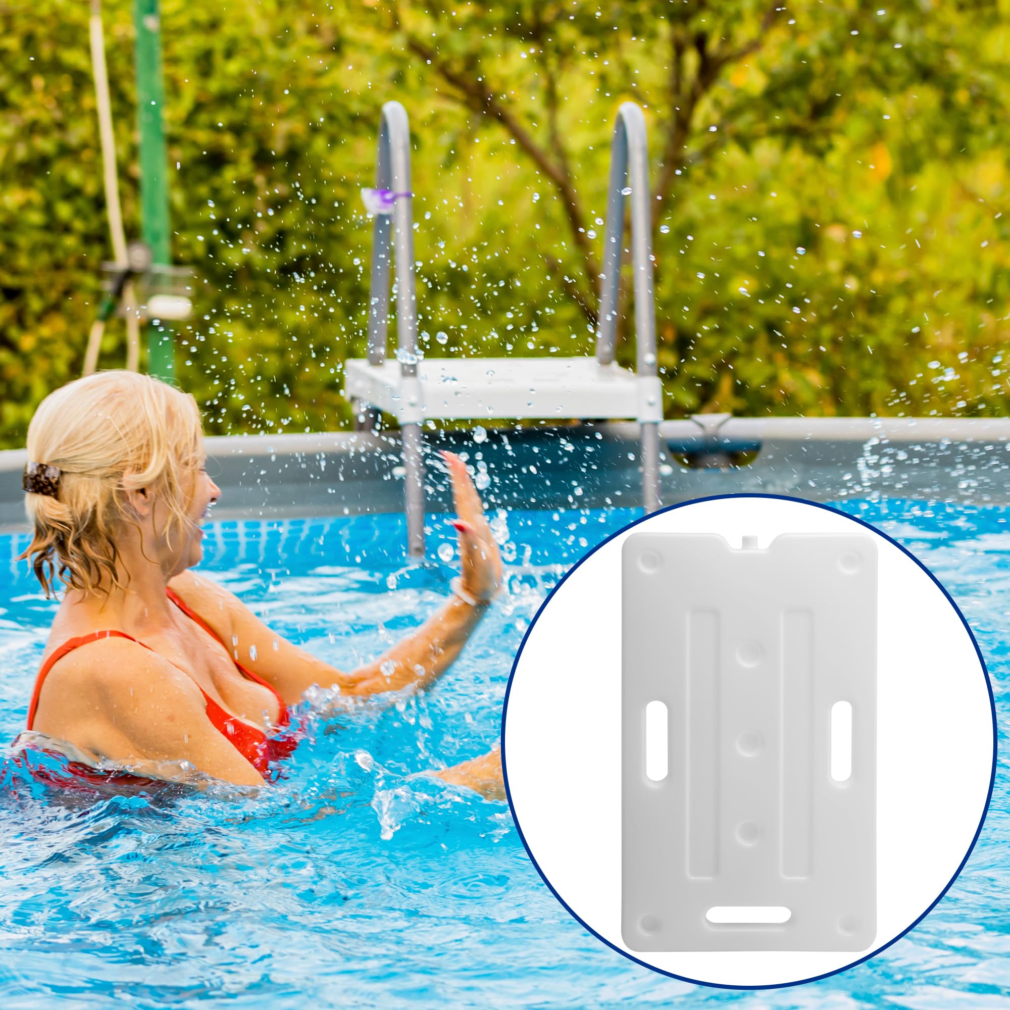 Lot de 2 échelles de piscine de 60 cm x 35 cm, poids de marche de piscine robuste, conteneur de poids d’escalier de piscine amovible pour remplissage facile d’eau et de sable en sous-sol