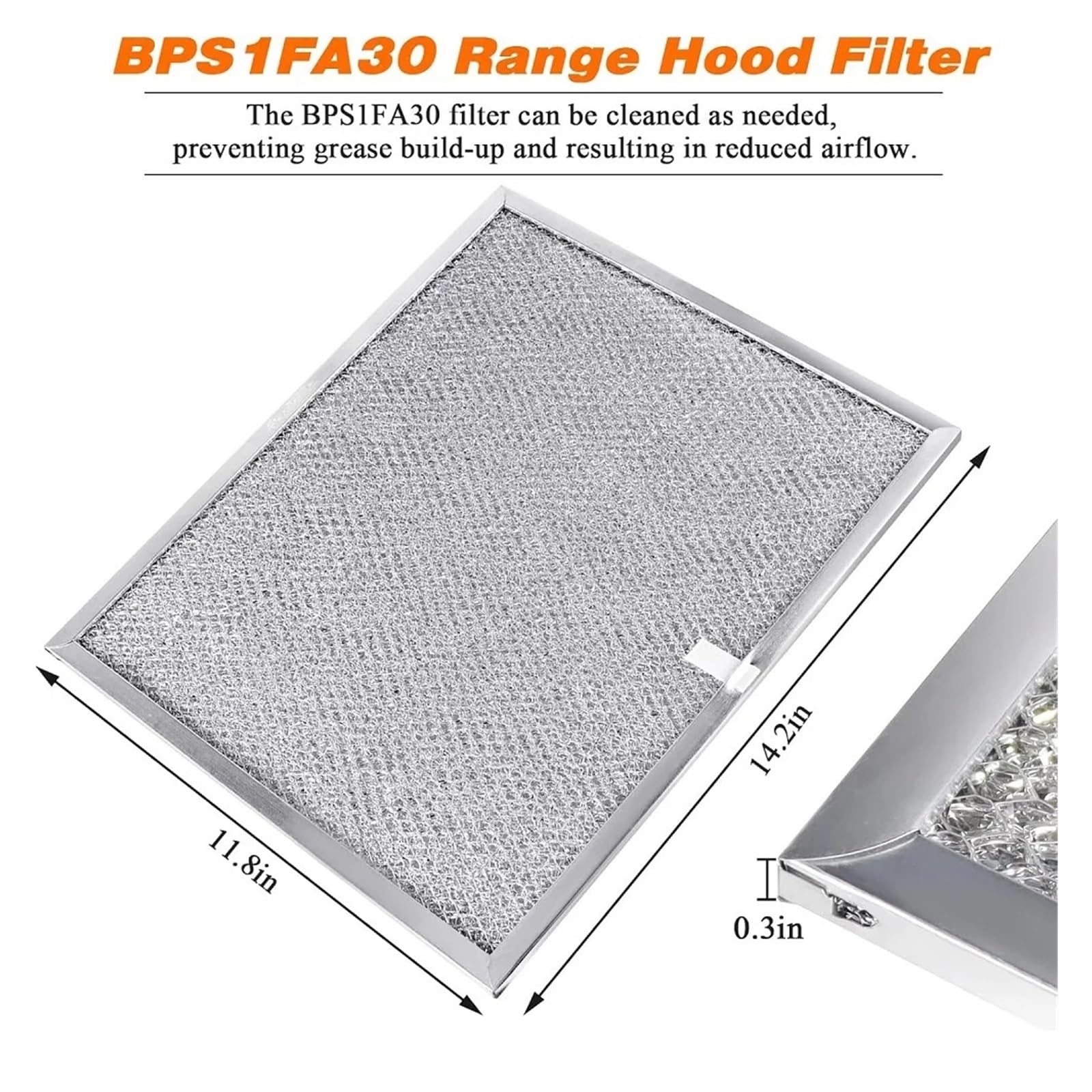 BPS1FA30 Filtro In Alluminio For Cappa Da Cucina, Compatibile Con Broan, Compatibile Con Nutone, Grasso QS1 E WS1 30 99010299 AP3378953 8322 Filtro For Cappa Da Cucina