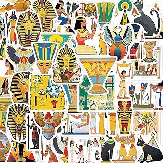 Egypt Stickers Pack 50pcs Egyptian Stickers-Waterproof Vinyl Stickers-Suitable for Laptop Skateboard Travel Case Notebook Water Bottle Phone Car Bike Decals,Kid/Teen Gift