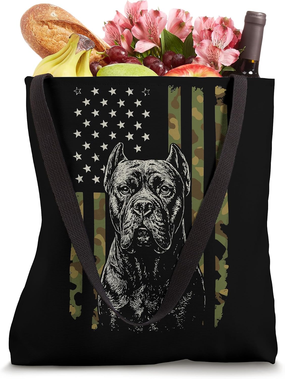 Cane Corso US Flag America Tote Bag
