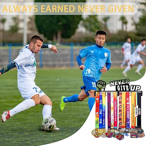 Vista 55 de Goutoports Estante de exhibición para colgar medallas, organizador personalizado de cinta de premios para corredores de carreras deportivas, placas