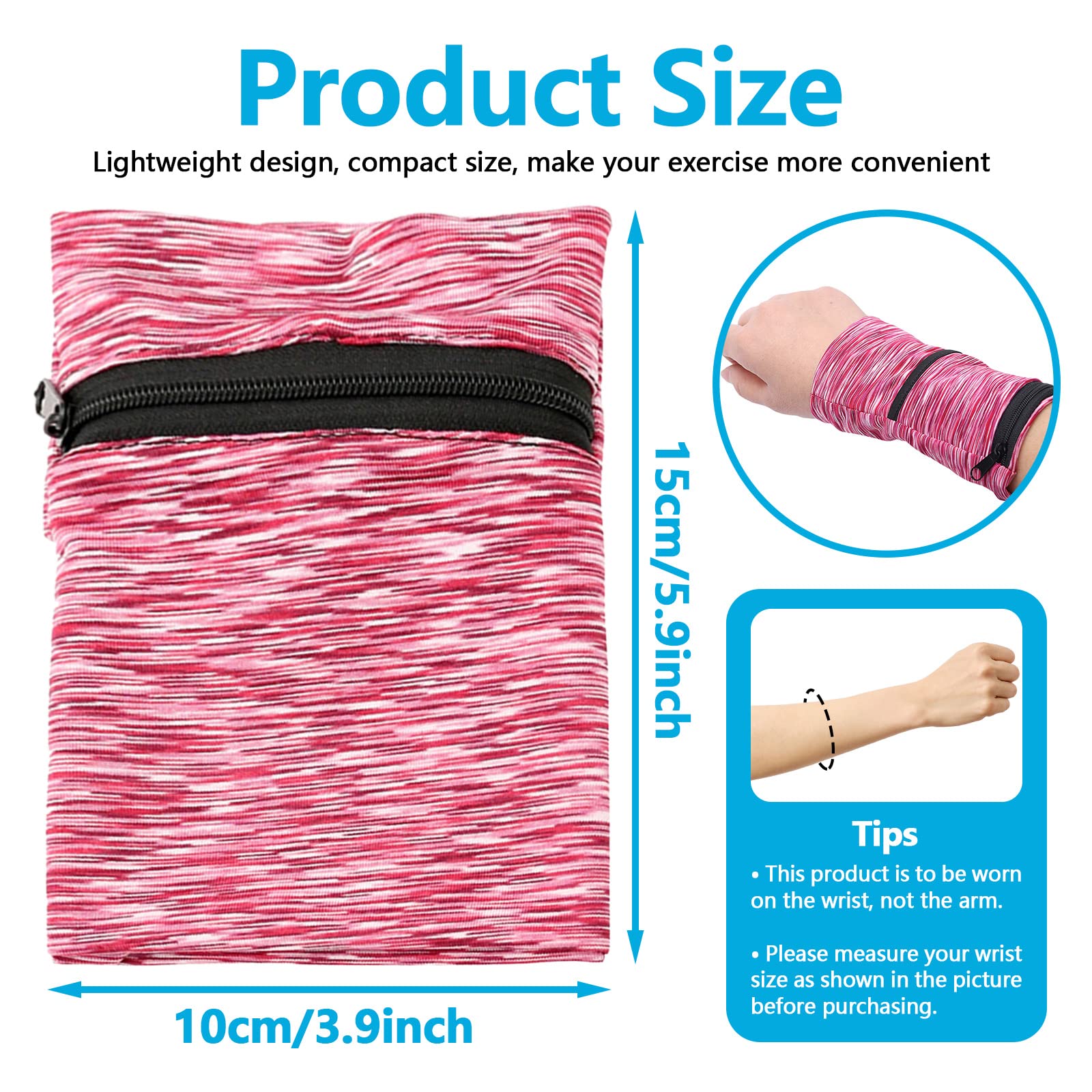 Lot De 2 Sacs De Poignet Sport Avec Fermeture Éclair - Sacs à Poignet Séchage Rapide - Rangement Téléphone Jusqu'à 6,1" - Course & Randonnée