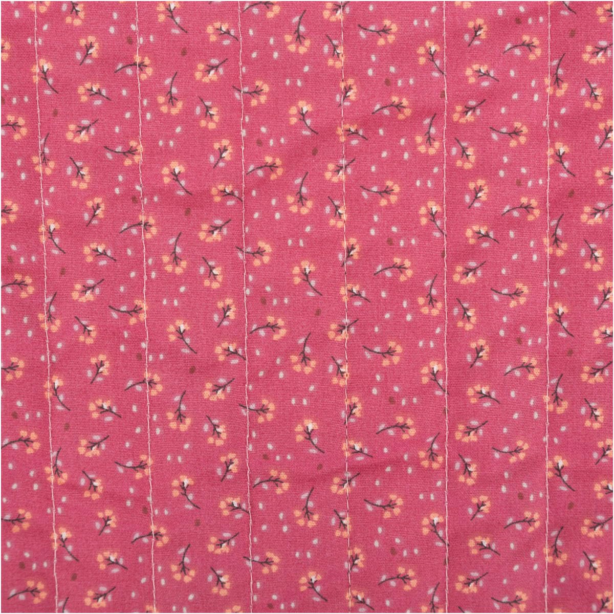 Tela acolchada de algodón Marem Doubleface flores rosa 1,44 m de ancho por metro | ideal para costura y bricolaje (144 cm de ancho)