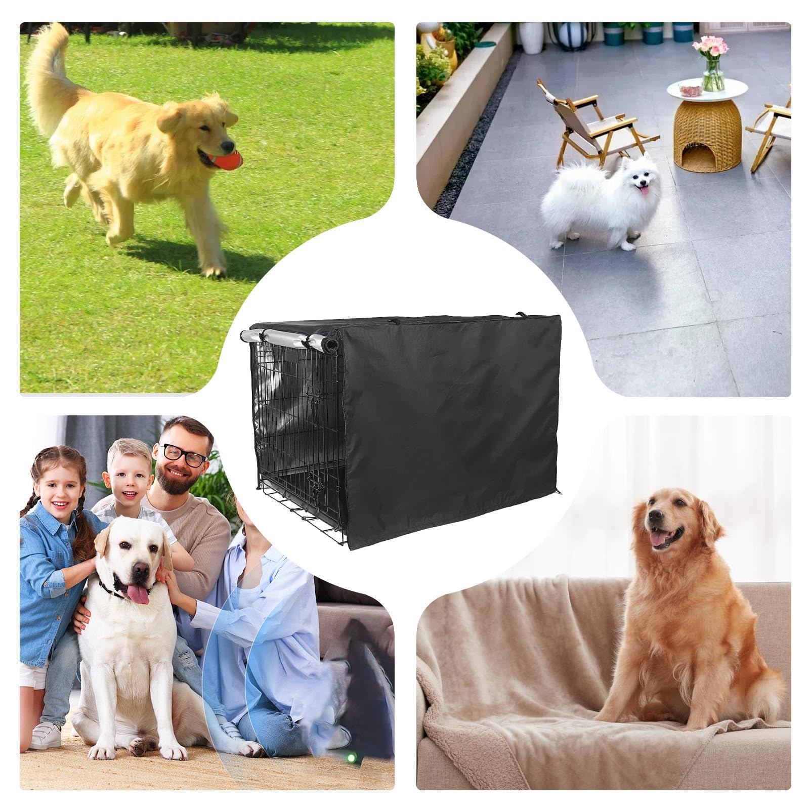 Pet Kennel Sun Shade - 107 x 72 x 77 cm Abdeckung für Hunde mit doppelter Tür | Winddichte Hundedecke für Drahtkisten, Abdeckungen für Hunde für schwere Diensthunde, Protezion
