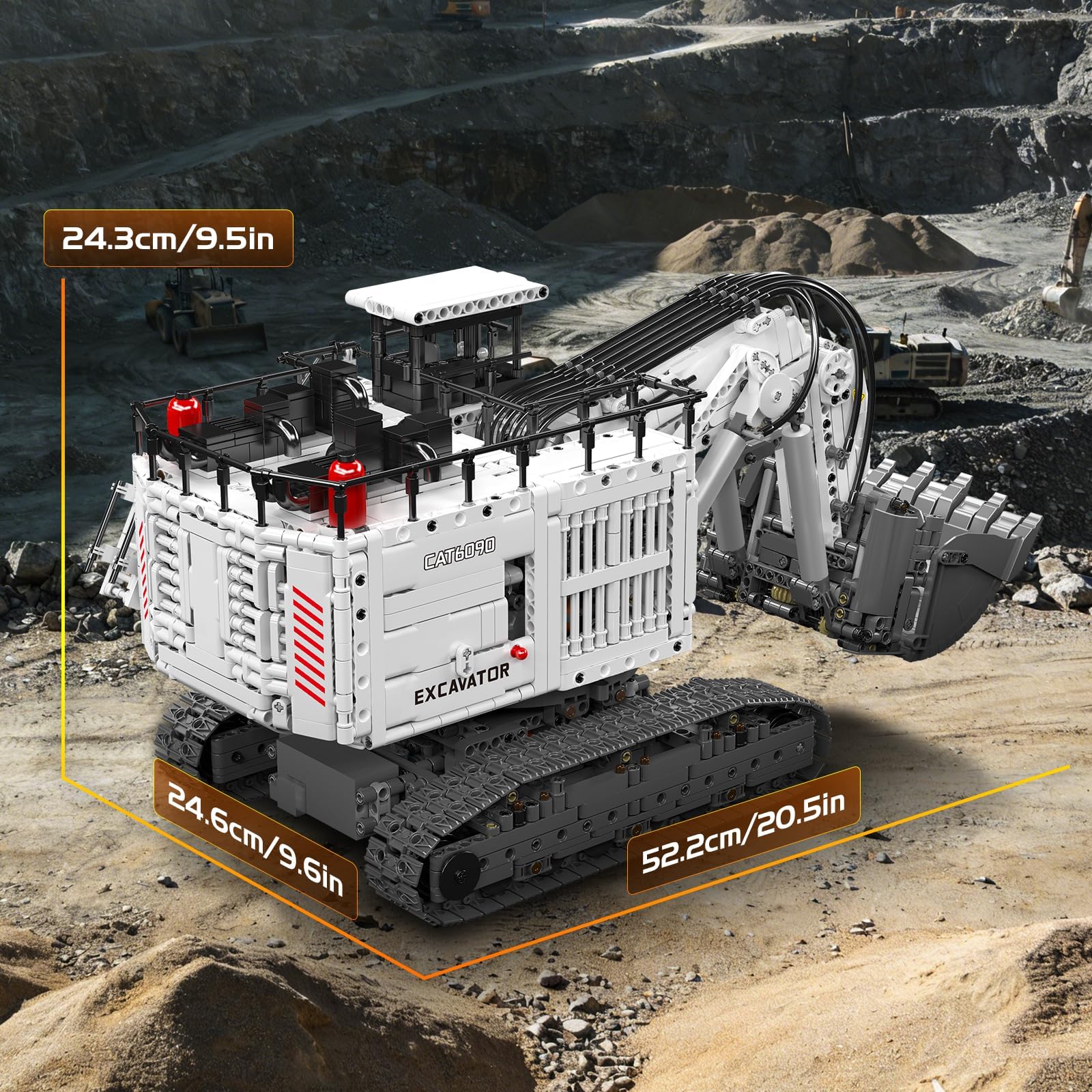 Mould King 17067 - Set di costruzione di gru cingolate per impieghi gravosi motorizzati - Kit di modelli di ingegneria meccanica avanzata con app e telecomando, progetto MOC per veicoli da costruzione