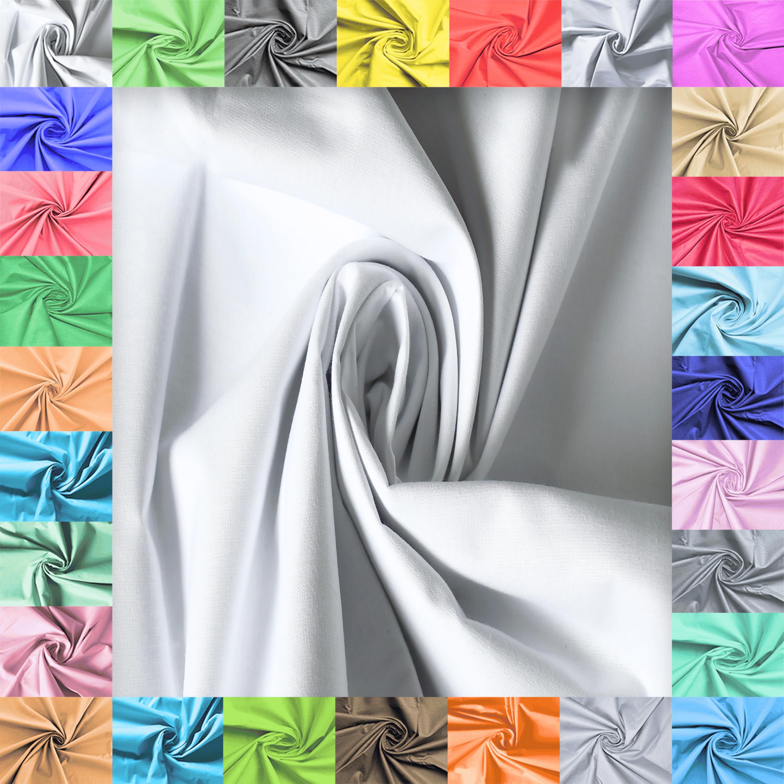 Tissu Virginia Tex - Vendu au mètre - 100 % coton - Grande largeur 240 cm - 100 % coton - Certifié Öko-Tex Standard 100 - Couleur unie - À coudre (blanc, 300 cm)