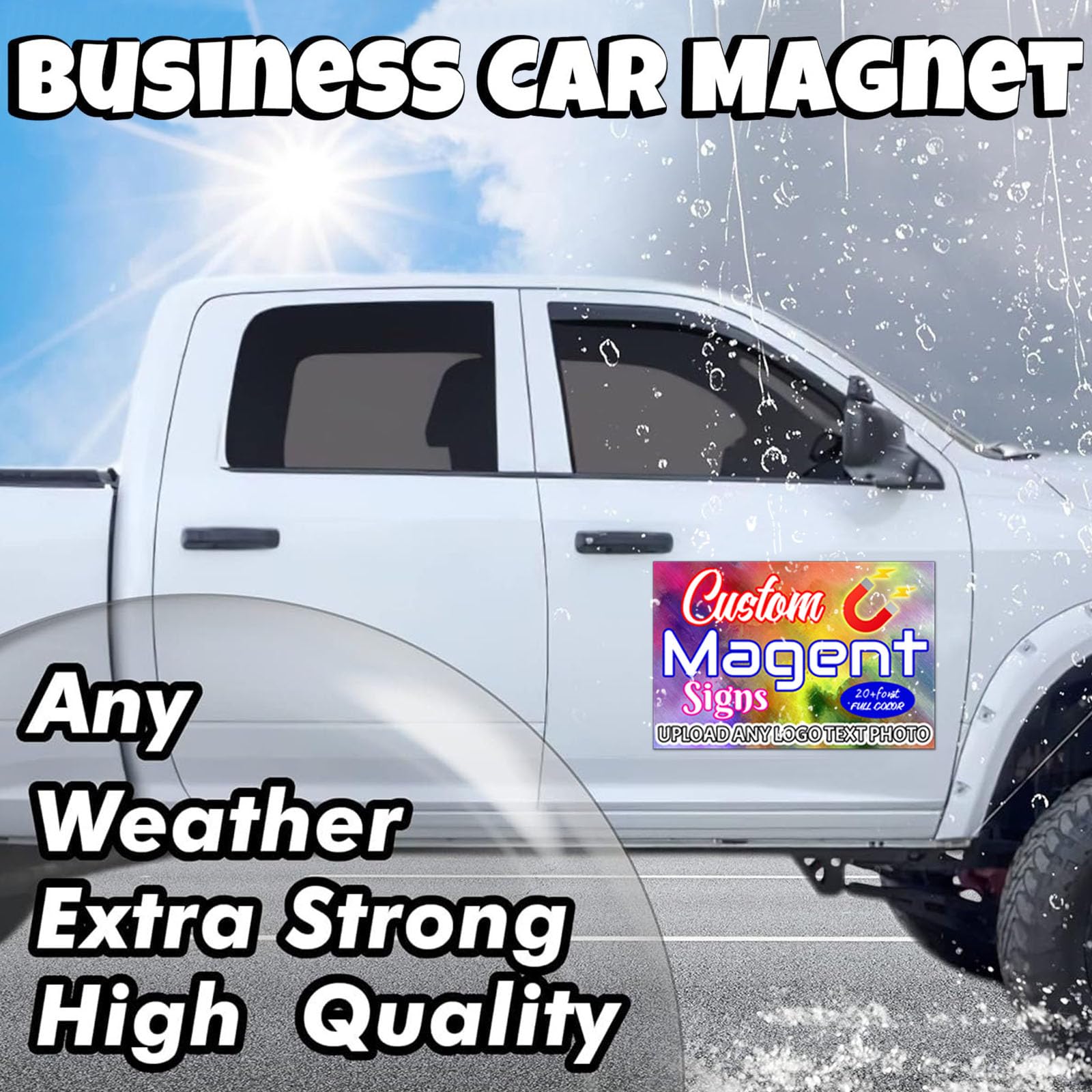 Magneti Personalizzati per Auto - Adesivo Magnetico Personalizzato - Targhe Magnetiche per Auto Personalizzate con Stampa a Colori - per Frigorifero Veicolo Lavagna Bianca e pubblicità