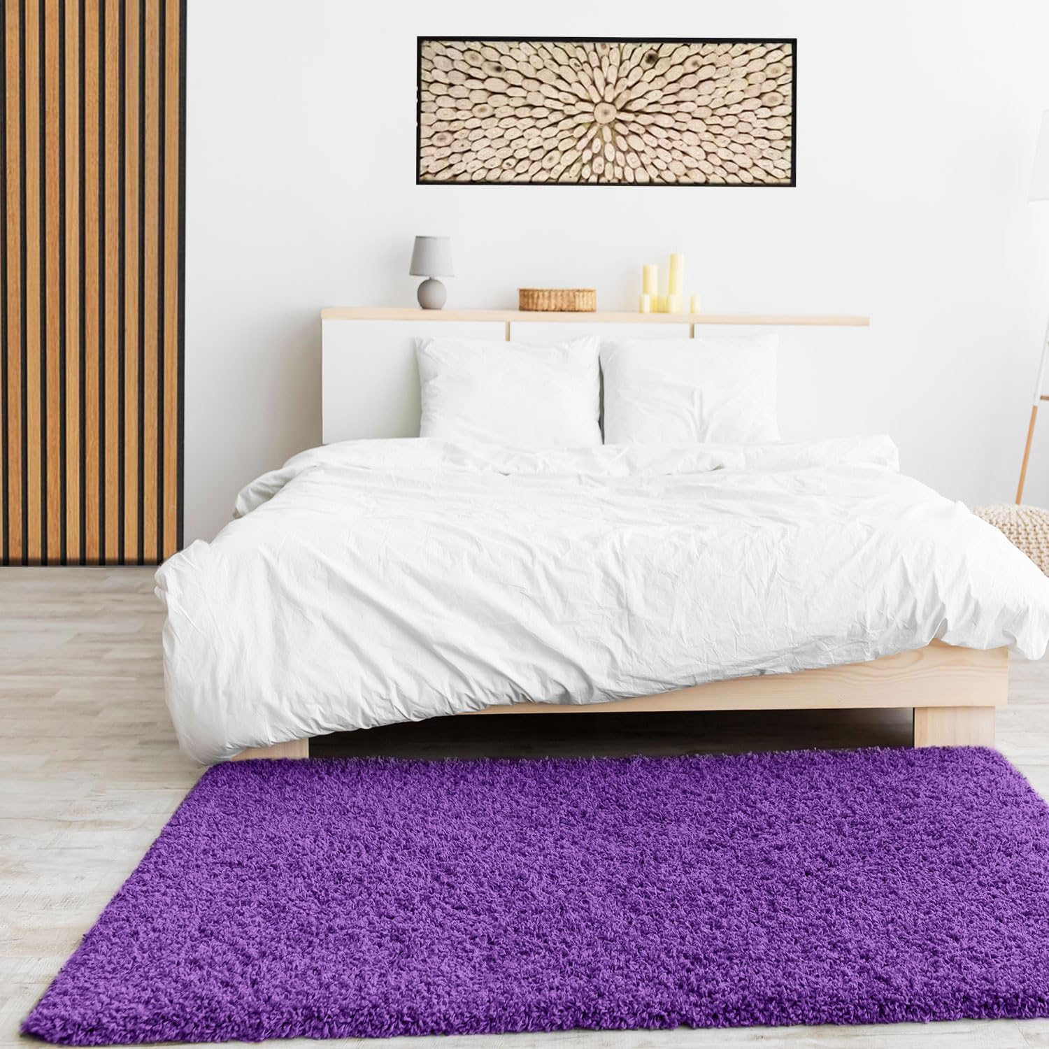 Vimoda Teppich Prime Shaggy Hochflor Langflor Einfarbig Modern Lila für Wohnzimmer – Bild 2