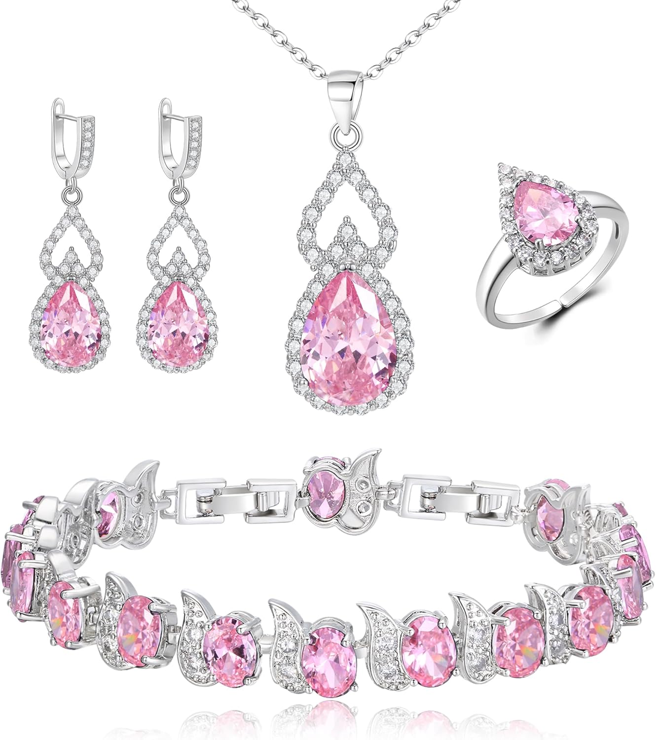 14-Pink Silver-Tone