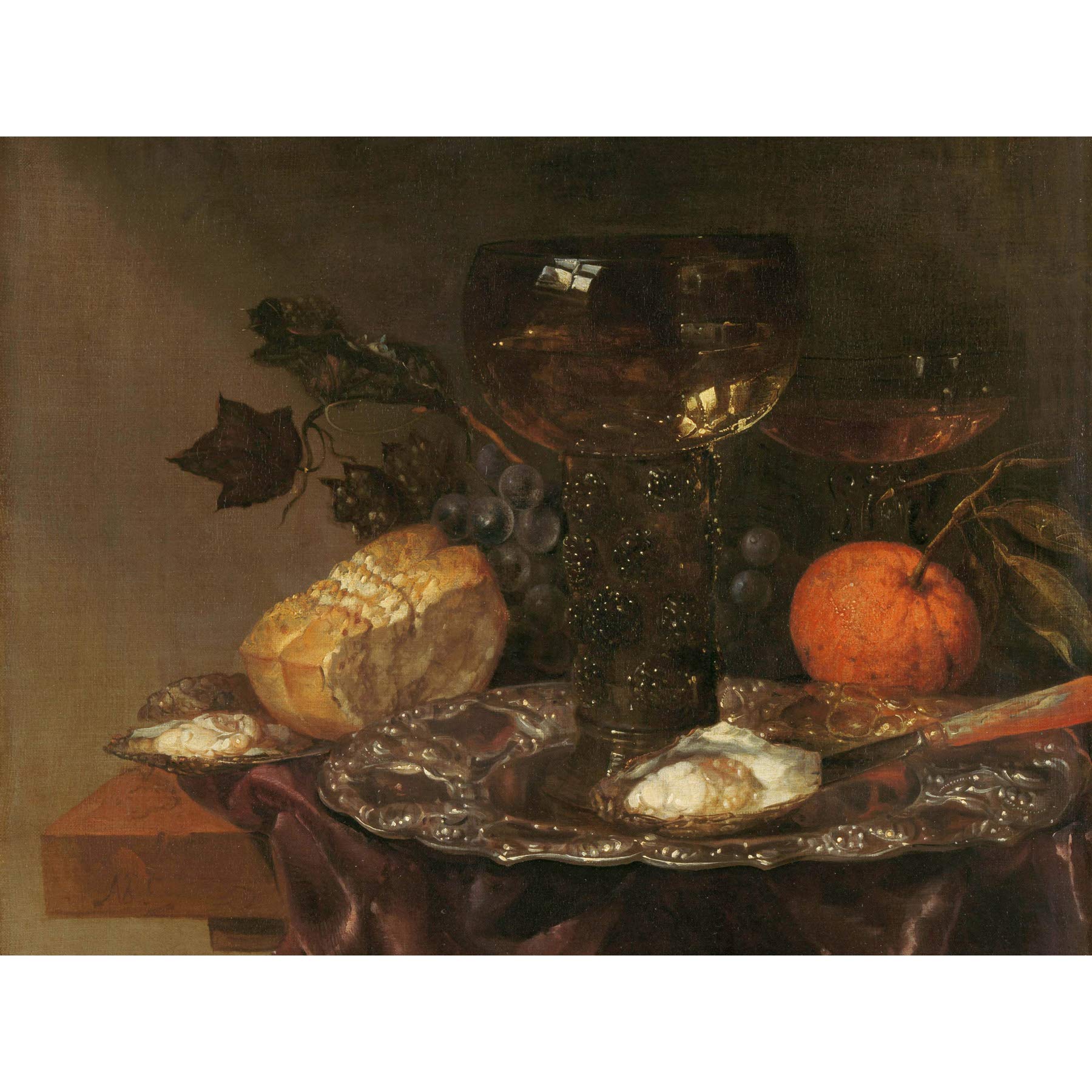 Artery8 Abraham van Beijeren Still Life Goblet Painting Premium Wall Art Canvas Print 18X24 Inch