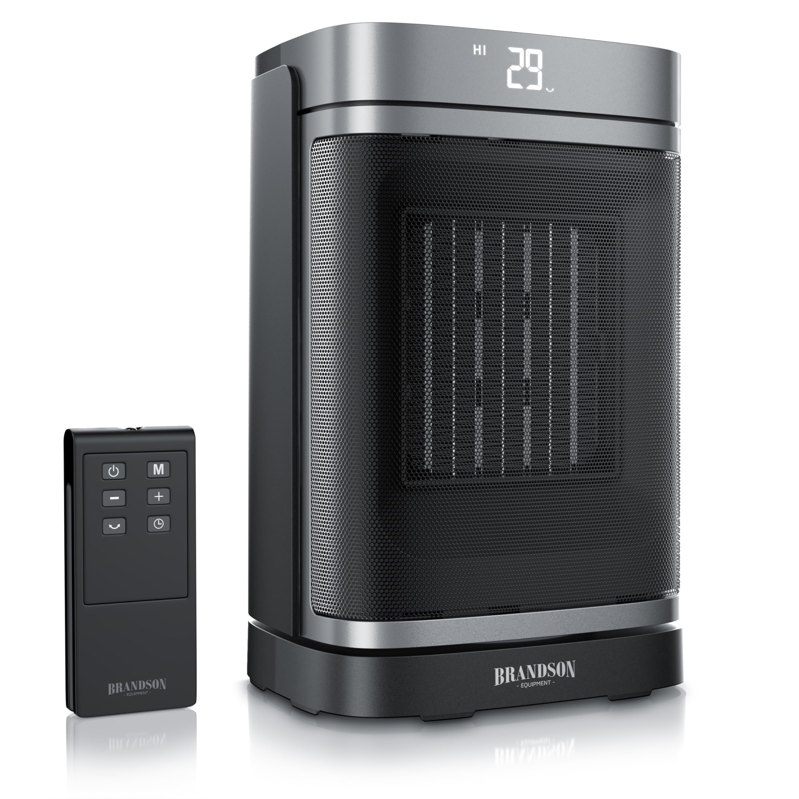 Brandson - Heizlüfter energiesparend leise - Oszillation - mit Fernbedienung - Preisträger - ECO Modus - 2 Stufen - Kindersicherung - Timer - Heizung Keramik Heater - Bad Wohnzimmer Büro Kinderzimmer